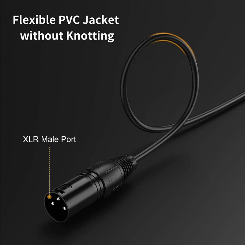 CableCreation كابل كرييشن 3.5 مم إلى XLR، 6 أقدام 3.5 مم (1/8 بوصة) TRS ستيريو ذكر إلى XLR ذكر كابل متوافق مع آيفون، آيبود، تابلت، لابتوب والمزيد، أسود - Image 4